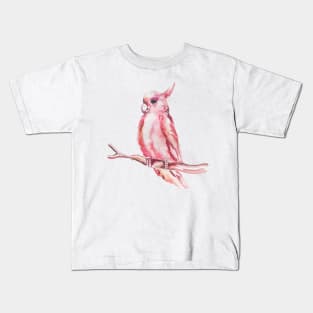 Stunning Fushia Parrot in Watercolor Kids T-Shirt